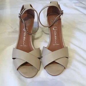 Jeffrey Campbell Beige Wedge Sandals